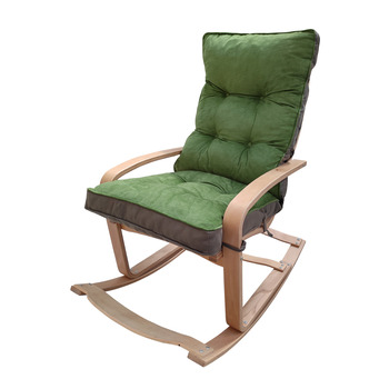 Mobildeco Şehzade Ahşap Sallanan Sandalye Ve Dinlenme Koltuğu Çift Renk (Yeşil/Füme) doğal